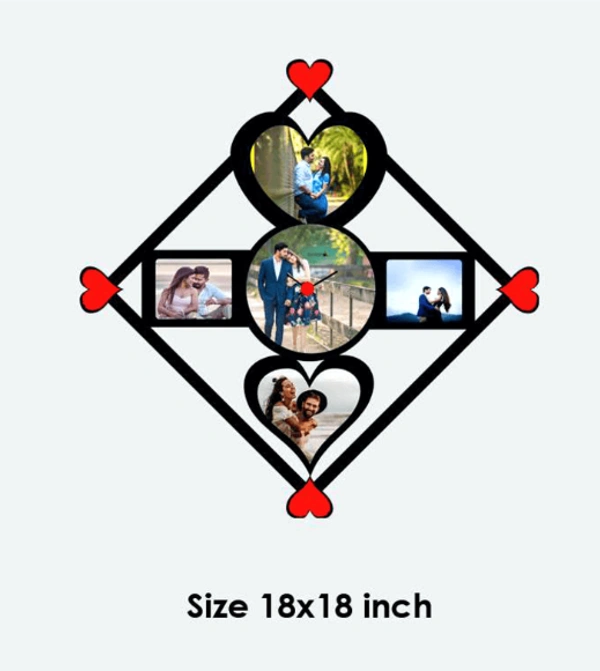 Wooden Wall Clock Frame- Diamond - 18x18 inch, 5