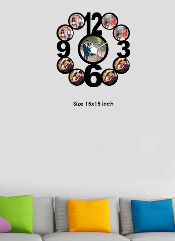 Wooden Wall Clock Frame- Simplicity Is Best - 15x15 Inch, 9