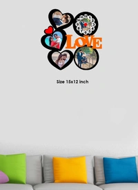 Wooden Wall Clock Frame- Love - 15x12 Inch, 5