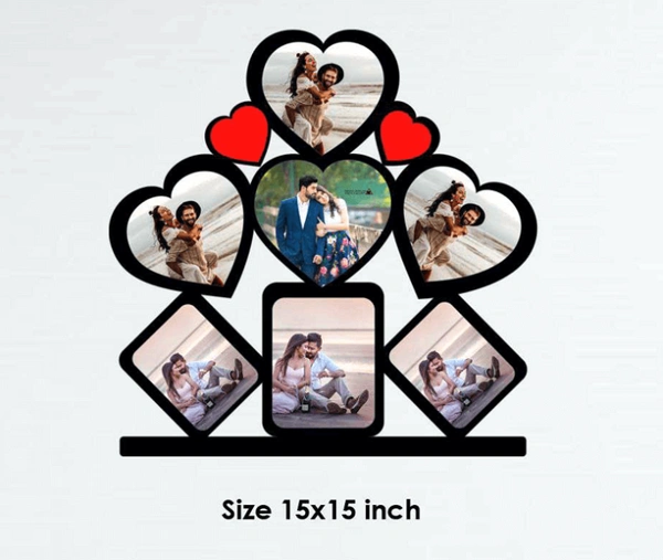 Wooden Wall Frame 7 Pics (Design-1) - 15x15 Inch, 7