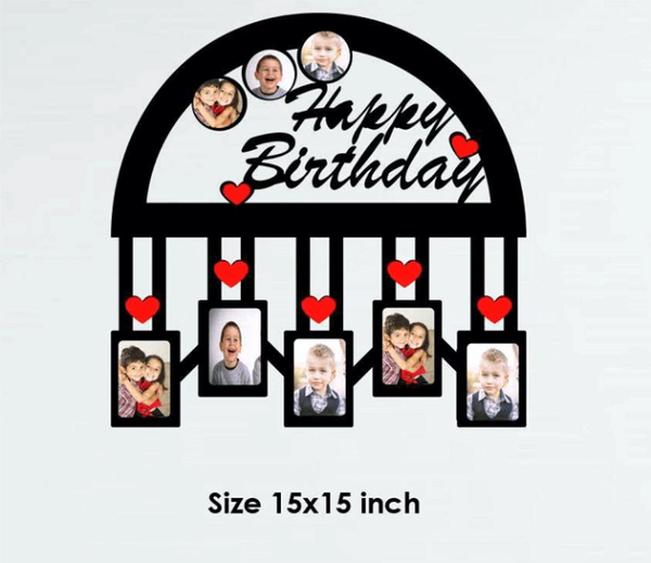 Wooden Wall Frame 8 Pics (Design-3) - 15x15 Inch, 8