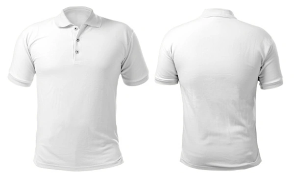 Collar T-shirts With Front Logo & Back Branding - M, White