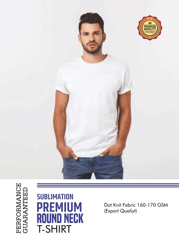 White Dot Knit T-shirts Heavy Quality - L, Black