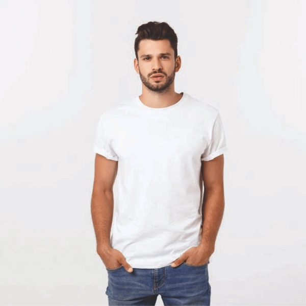 White Dot Knit T-shirts Heavy Quality - L, Black