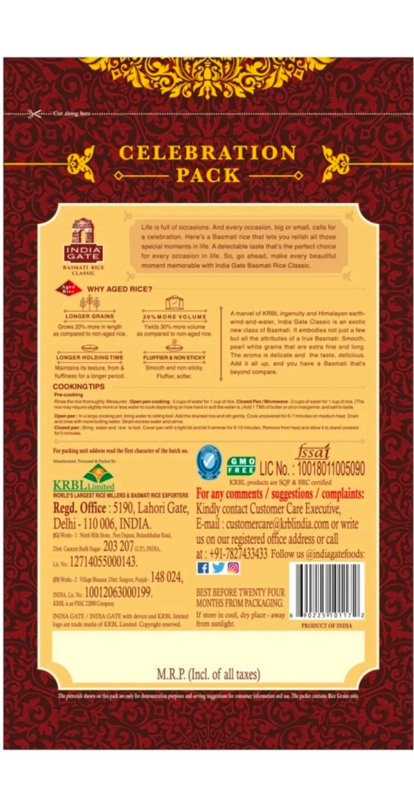 INDIA GATE CLASSIC BASMATI RICE - 1 Kg