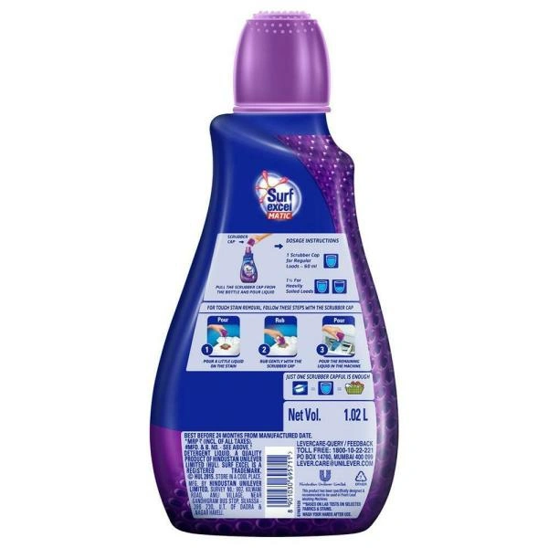 Surf Excel Matic Front Load Liquid Detergent 1 L - 1.021 Ml