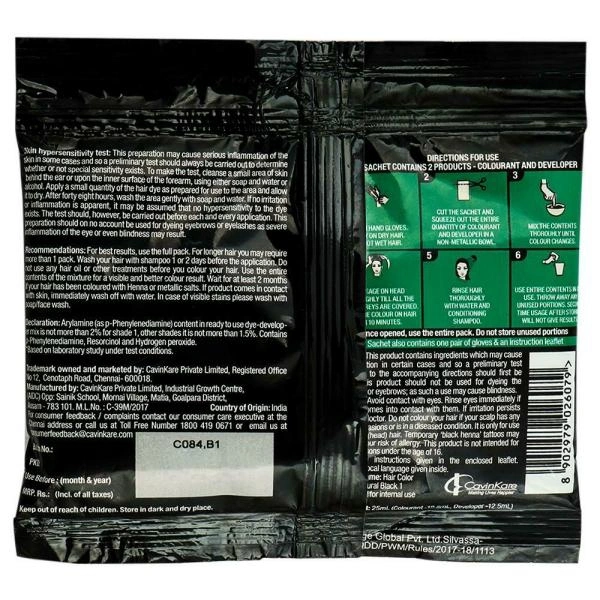 Indica Easy Shampoo Based Ammonia Free Hair Colour, Natural Black (1) 25 ml - 25 Ml