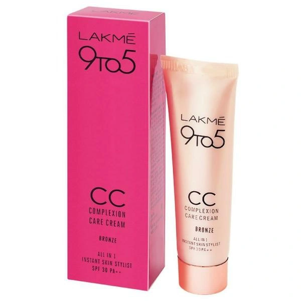 Lakme 9 to 5 All In 1 SPF 30 PA++ Instant Skin Stylist CC Cream, Bronze  - 9 Gm