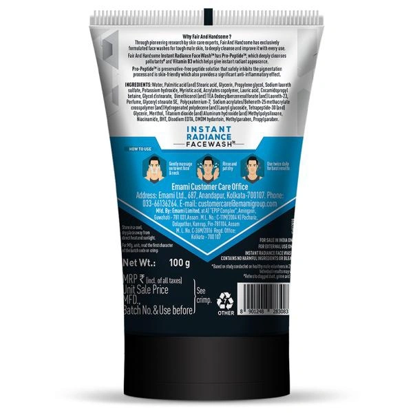 Fair & Handsome Instant Radiance Face Wash - 100 Gm