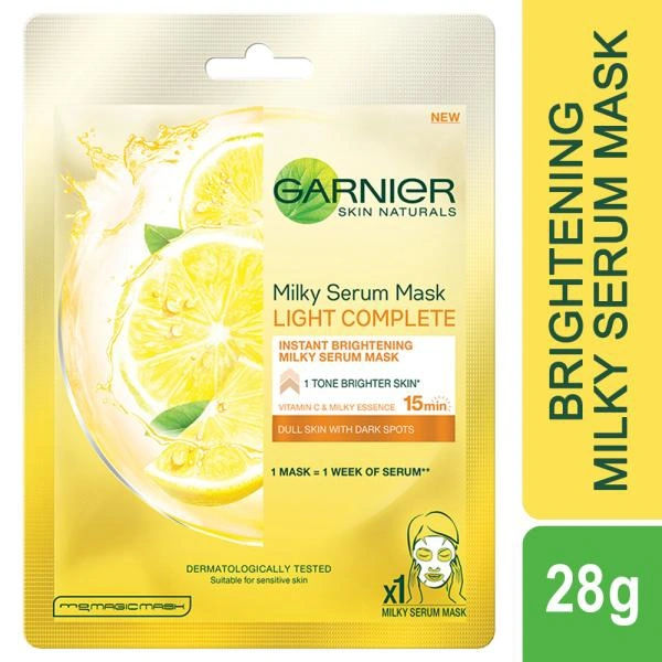 Garnier Light Complete Instant Brightening Milky Serum Mask - 28 Gm