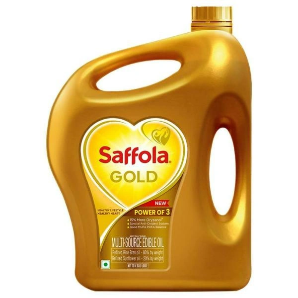 Saffola Gold Rice Bran Based Blended Oil - 3 L