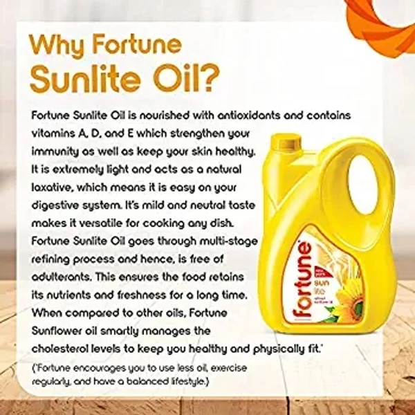 Fortune Sunlite Refined Sunflower Oil - 5 Lr