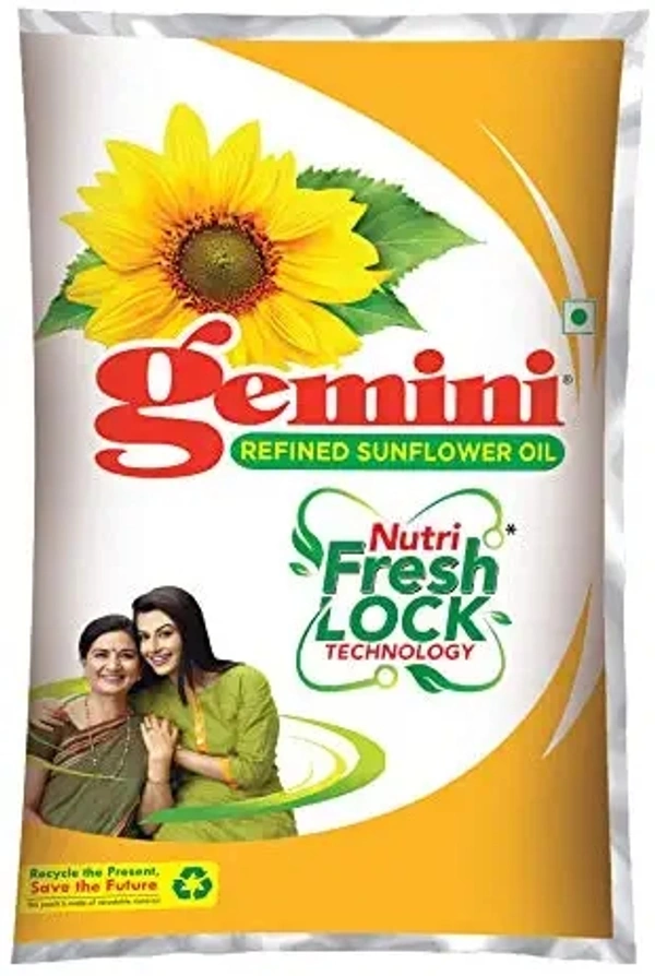 Gemini Refined Sunflower Oil Pouch - 1 Lr