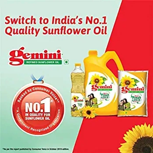 Gemini Refined Sunflower Oil Pouch - 1 Lr