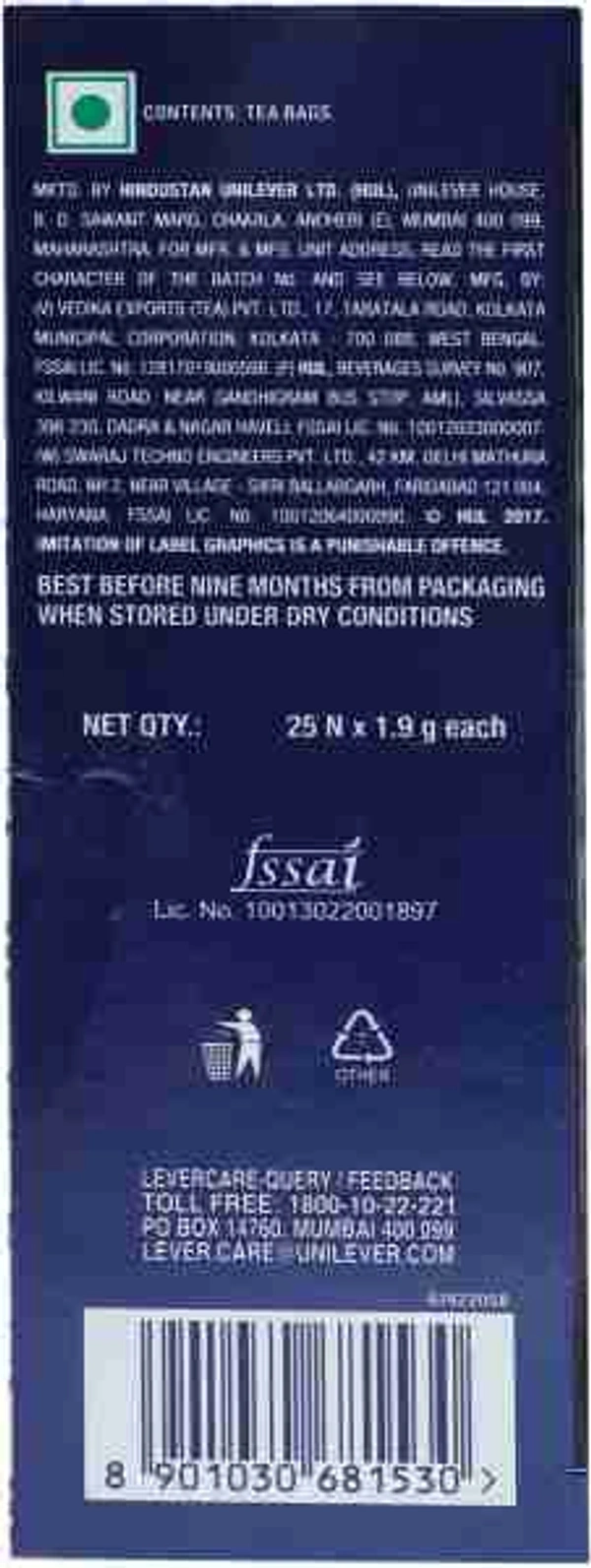 Taj Mahal Rich and Flavourful Tea Bags - 25 Bag's