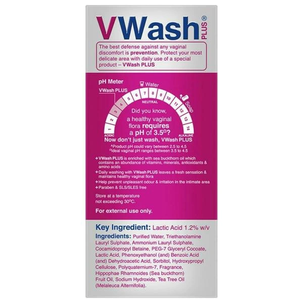 Vwash Plus Expert pH 3.5 Intimate Hygiene Wash - 100 Ml