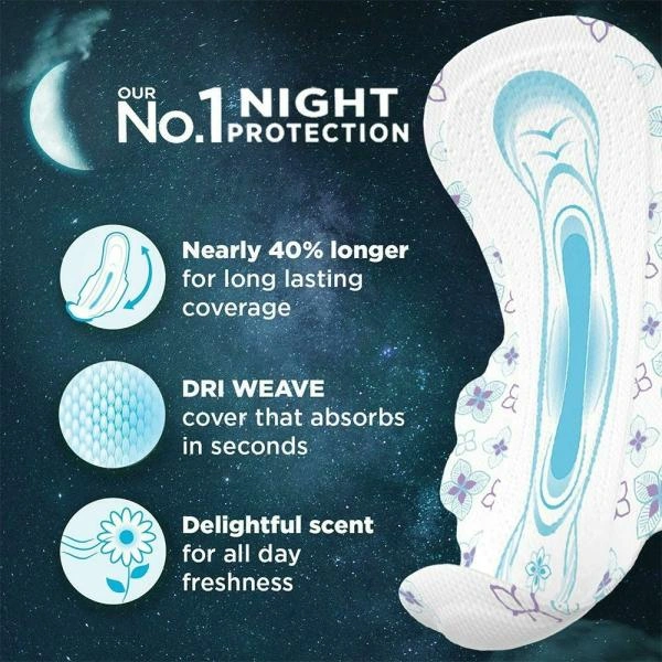 Whisper Ultra Nights Sanitary Napkin with Wings (XL+) 7 pads