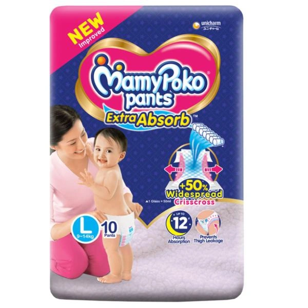 MamyPoko Extra Absorb Pants (L) 10 count (9 - 14 kg)