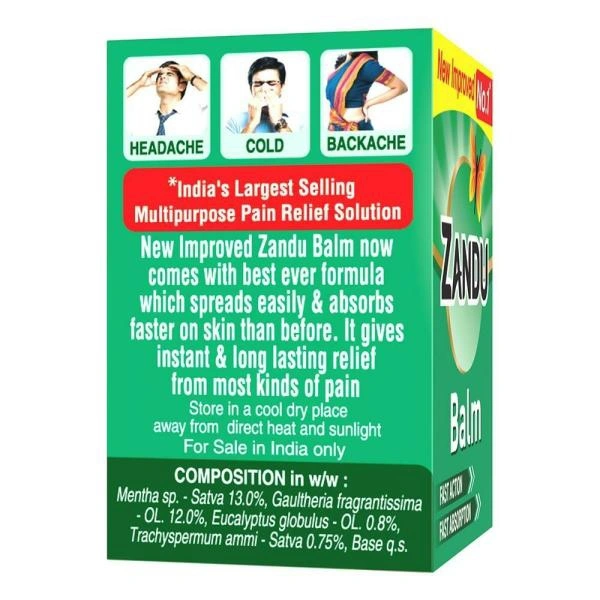 Zandu Balm For Headache, Backache & Cold  - 8 Ml