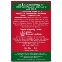 Zandu Ultra Power Balm for Strong Headache, Bodyache & Cold - 8 Ml