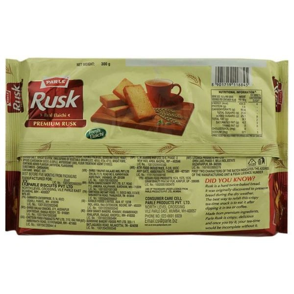 Parle Real Elaichi Premium Rusk - 273 Gm