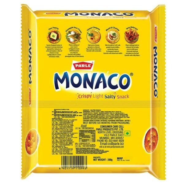 Parle Monaco Salted Biscuits - 200 Gm