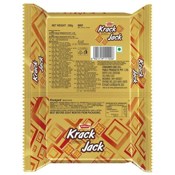 Parle Krack Jack Crackers - 200 Gm