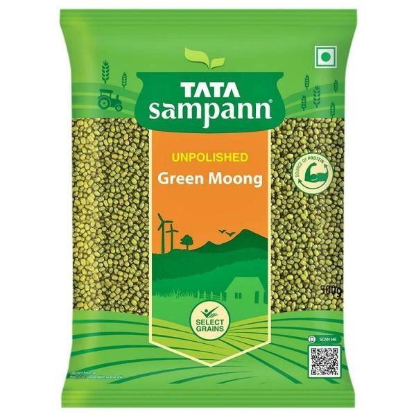 Tata Sampann Green Whole Moong - 500 Gm
