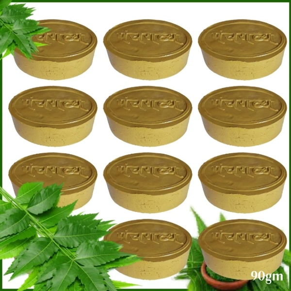 GavyaStore Panchgavya Sabun | 100% Natural & Chemical Free (पंचगव्य नीम  साबुन) - 12 Piece