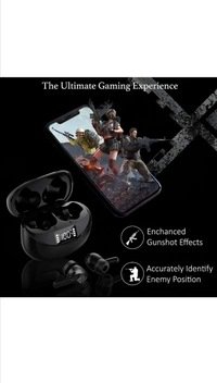AirJams Pro True Wireless Earbuds Bluetooth 5.1 Earphones | HD Mics | 40 Hour Playtime | Lag Free Gaming | IPX5 Water Resistance | Smart Touch Controls | LED Battery Display| by Fur Jaden (Black)63%off - black