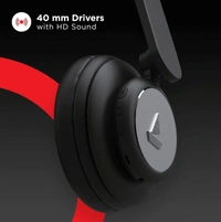 boAt Rockerz 450 Wireless Bluetooth Headphone with Up to 15H Playback, Adaptive Lightweight Design, Immersive Audio, Easy Access Controls and Dual Mode Compatibility(Luscious Black) - Black