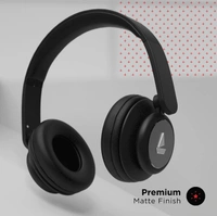 boAt Rockerz 450 Wireless Bluetooth Headphone with Up to 15H Playback, Adaptive Lightweight Design, Immersive Audio, Easy Access Controls and Dual Mode Compatibility(Luscious Black) - Black