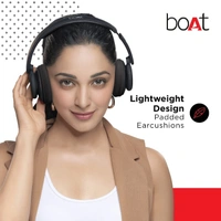 boAt Rockerz 450 Wireless Bluetooth Headphone with Up to 15H Playback, Adaptive Lightweight Design, Immersive Audio, Easy Access Controls and Dual Mode Compatibility(Luscious Black) - Black