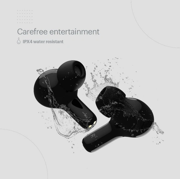 Noise Air Buds+ Truly Wireless Earbuds with Instacharge & Hypersync Technology, Silicone tip, Superb Calling & 20 Hour Playtime - Jet Black - Furistic Black