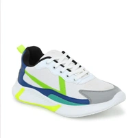 Colourblocked Men Sneakers  - UK 7, Yellow Stripes