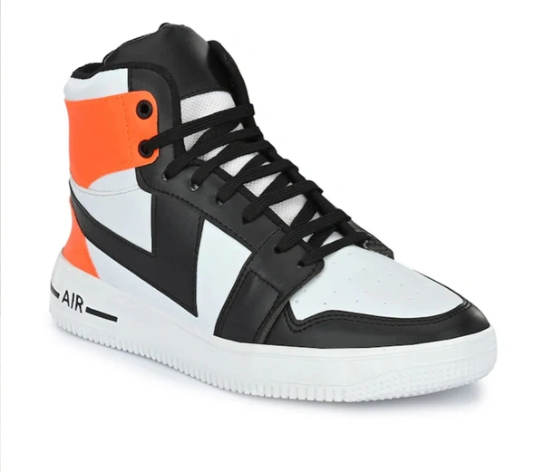 Colourblocked Air Men Sneakers - BLACK, UK 9