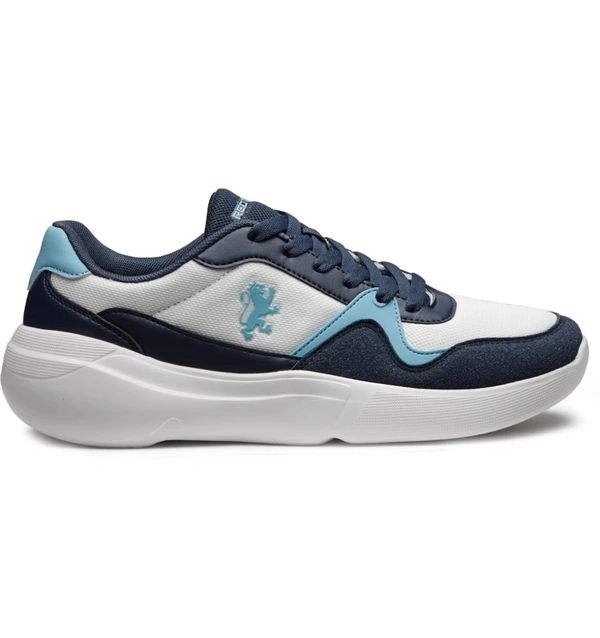 Blue Round Toe Men Sneakers - BLUE, UK/IN 8