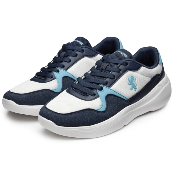 Blue Round Toe Men Sneakers - BLUE, UK/IN 8