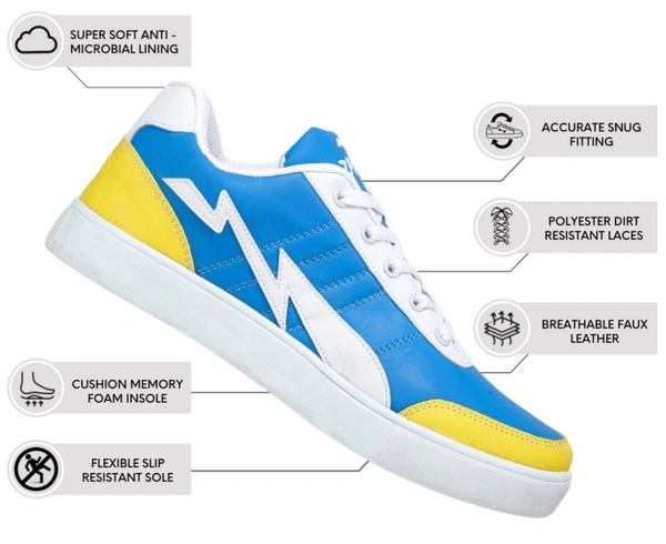 Naruto Blue Yellow Men Sneakers  - BLUE & YELLOW, (UK6 - EU 40)