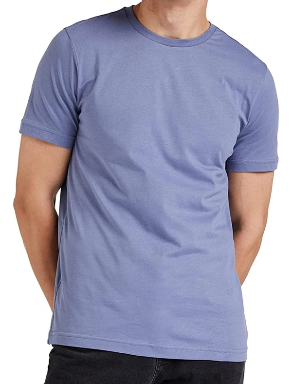 Solid Country Blue / Black Tshirt  - Country Blue, S