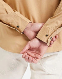 Beige Full Sleeves Shirt  - Beige, XXL