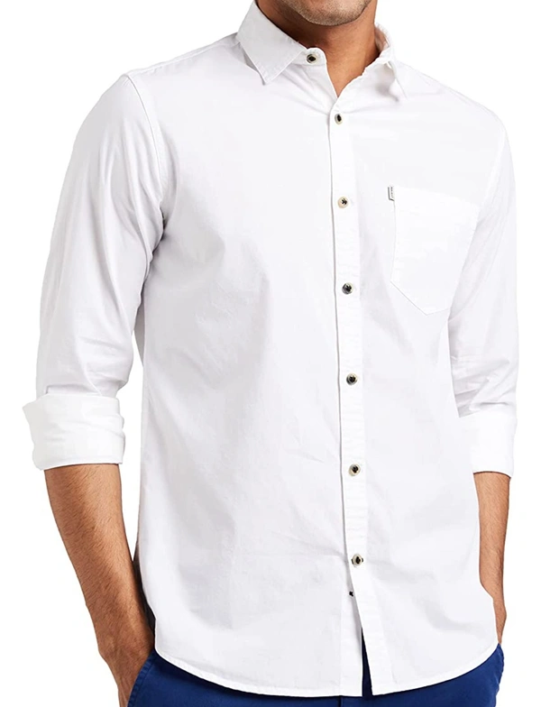 White Full Sleeves Shirt  - L, White