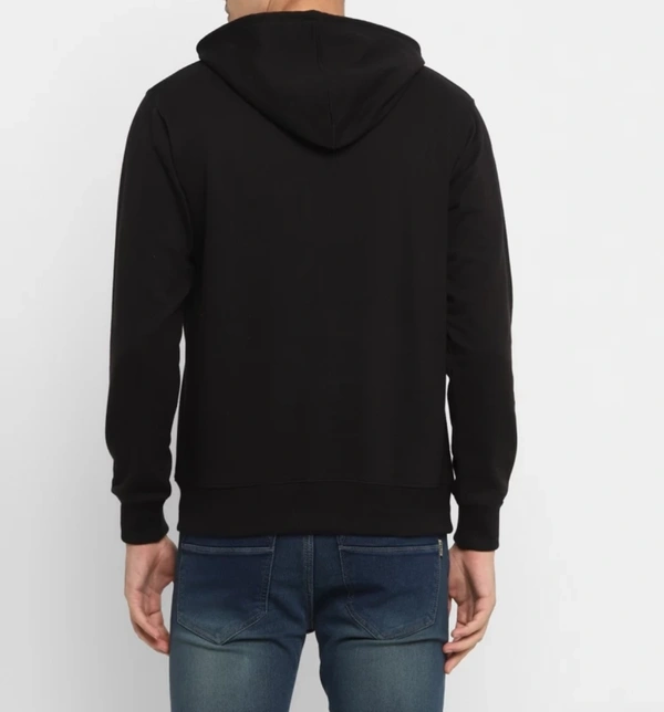 Solid Black Mens Hoodie - Black, L