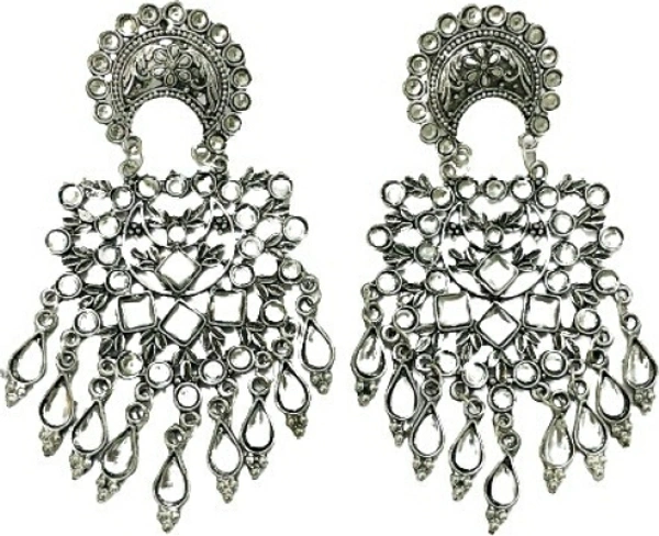 Vembley Traditional Sliver Oxidized Antiqe Stylish Designer Big Dangle 