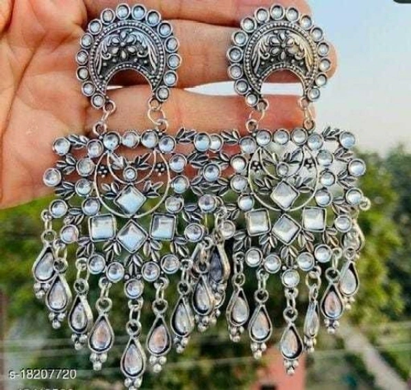 Vembley Traditional Sliver Oxidized Antiqe Stylish Designer Big Dangle 