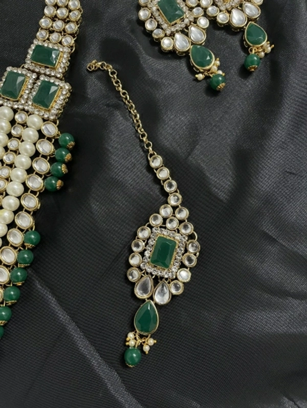 Stone n Peals Brass Jewel Set