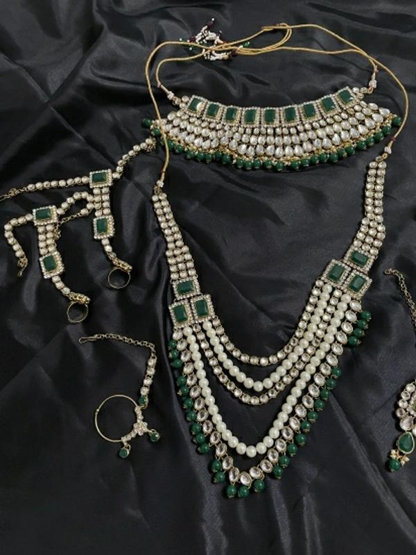 Stone n Peals Brass Jewel Set