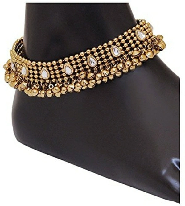 Shining Diva Antique Look Kundan Pair Alloy Anklet
