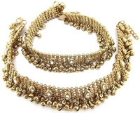 Shining Diva Antique Look Kundan Pair Alloy Anklet