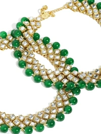 ZAVERI PEARLS Traditional Beads & Kundan Storne Anklet